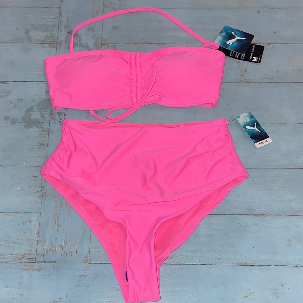 Pink Bandeau Bikini Set Puma